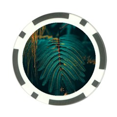 Dark Green Leaves Leaf Poker Chip Card Guard (10 Pack) by Cemarart