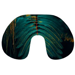 Dark Green Leaves Leaf Travel Neck Pillow