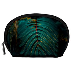 Dark Green Leaves Leaf Accessory Pouch (large)