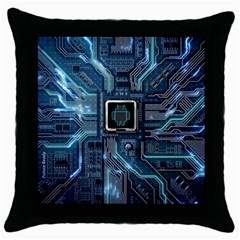 Circuit Board Motherboard Throw Pillow Case (black)