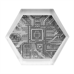 Circuit Board Motherboard Hexagon Wood Jewelry Box by Cemarart