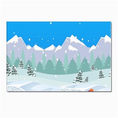 Snowman Orest Snowflakes Postcard 4 x 6  (pkg Of 10) by Hannah976