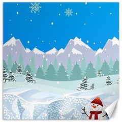 Snowman Orest Snowflakes Canvas 12  x 12 