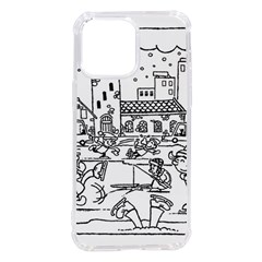 Colouring Page Winter City Skating Iphone 14 Pro Max Tpu Uv Print Case by Hannah976