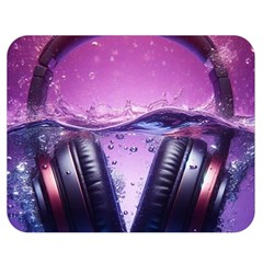 Headphones Sound Audio Music Radio Two Sides Premium Plush Fleece Blanket (medium)