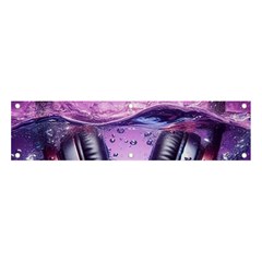 Headphones Sound Audio Music Radio Banner And Sign 4  X 1  by Hannah976