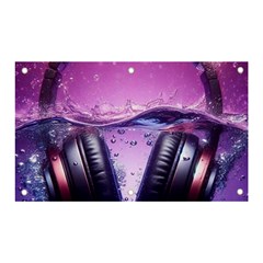 Headphones Sound Audio Music Radio Banner And Sign 5  X 3  by Hannah976