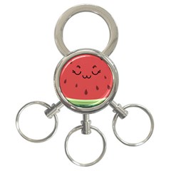 Watermelon Lock Love 3-ring Key Chain