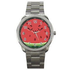 Watermelon Lock Love Sport Metal Watch