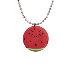 Watermelon Lock Love 1  Button Necklace