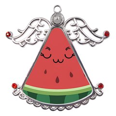 Watermelon Lock Love Metal Angel With Crystal Ornament by Cemarart