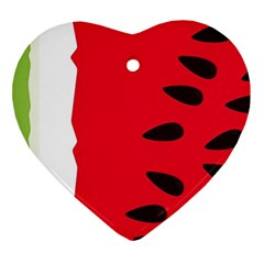 Watermelon Black Green Melon Red Ornament (Heart)