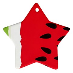 Watermelon Black Green Melon Red Ornament (Star)