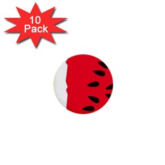 Watermelon Black Green Melon Red 1  Mini Buttons (10 pack) 