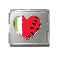 Watermelon Black Green Melon Red Mega Link Heart Italian Charm (18mm)