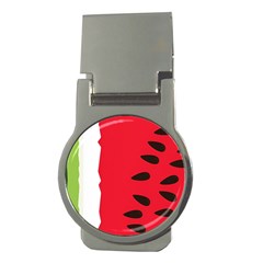 Watermelon Black Green Melon Red Money Clips (round) 