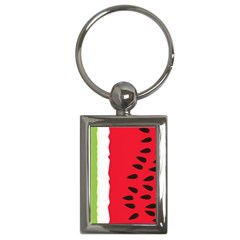 Watermelon Black Green Melon Red Key Chain (Rectangle)