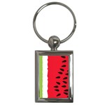 Watermelon Black Green Melon Red Key Chain (Rectangle) Front