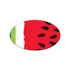 Watermelon Black Green Melon Red Sticker Oval (100 pack)