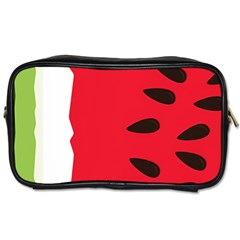 Watermelon Black Green Melon Red Toiletries Bag (one Side)