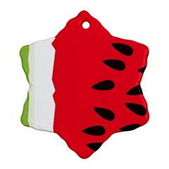 Watermelon Black Green Melon Red Ornament (Snowflake)