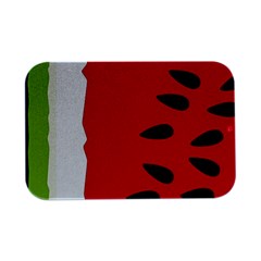 Watermelon Black Green Melon Red Open Lid Metal Box (Silver)  