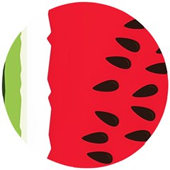 Watermelon Black Green Melon Red Wooden Puzzle Round