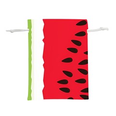 Watermelon Black Green Melon Red Lightweight Drawstring Pouch (m) by Cemarart