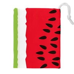 Watermelon Black Green Melon Red Drawstring Pouch (4XL)