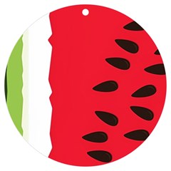 Watermelon Black Green Melon Red UV Print Acrylic Ornament Round