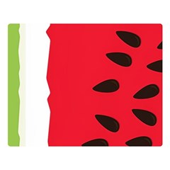 Watermelon Black Green Melon Red Premium Plush Fleece Blanket (Large)