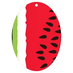 Watermelon Black Green Melon Red UV Print Acrylic Ornament Oval