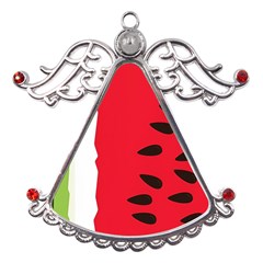 Watermelon Black Green Melon Red Metal Angel with Crystal Ornament