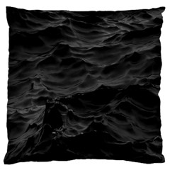 Black Sea Minimalist Dark Aesthetics Vaporwave Standard Premium Plush Fleece Cushion Case (two Sides) by Cemarart
