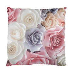 Pastel Rose Flower Blue Pink White Standard Cushion Case (one Side)