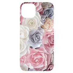 Pastel Rose Flower Blue Pink White Iphone 14 Plus Black Uv Print Case by Cemarart