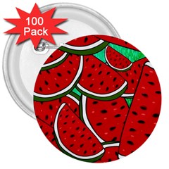 Summer Watermelon Fruit 3  Buttons (100 Pack) 