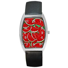 Summer Watermelon Fruit Barrel Style Metal Watch