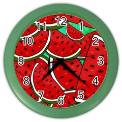 Summer Watermelon Fruit Color Wall Clock