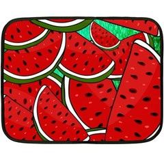 Summer Watermelon Fruit Two Sides Fleece Blanket (mini)