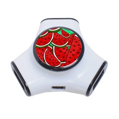 Summer Watermelon Fruit 3-port Usb Hub by Cemarart