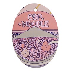 Ramen Kawaii Aesthetic Pink Ornament (oval)