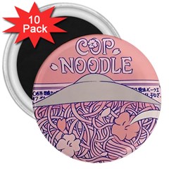 Ramen Kawaii Aesthetic Pink 3  Magnets (10 Pack) 