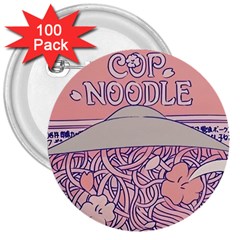 Ramen Kawaii Aesthetic Pink 3  Buttons (100 Pack) 