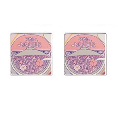 Ramen Kawaii Aesthetic Pink Cufflinks (square)