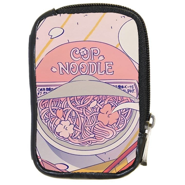 Ramen Kawaii Aesthetic Pink Compact Camera Leather Case