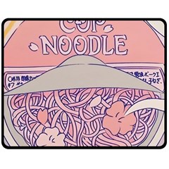 Ramen Kawaii Aesthetic Pink Fleece Blanket (medium)