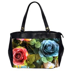 Flower Roses Oversize Office Handbag (2 Sides)