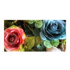 Flower Roses Satin Wrap 35  X 70 