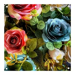 Flower Roses Banner And Sign 3  X 3  by Cemarart